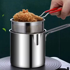Stainless Steel Deep Fryer With Frying Basket Multifunctional Small Pot Kitchen Fryers price