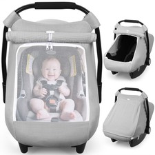 Car Seat Cover Baby, Carseat Covers Girl Boy, Breathable Muslin Cotton, Large... Baby Car Seat Cover price