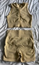 just dominate athletic muted yellow set shorts and top size small Modest Wear Set price