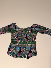 Womens African Ethnic Wear 3 Piece Set 2 Wrappers Colorful With Blouse SZ Small Modest Wear Set price