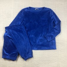 Ekouaer Pajamas Women Small Blue Velour Top Jogger Pants PJ Sleep Wear Set Soft Modest Wear Set price