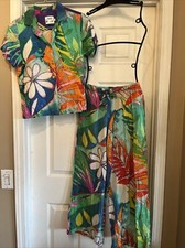 Art TO WEAR VINTAGE JAM WORLD SMALL RAYON PANTS SHIRT SET CRUISE VACATION BEACH Modest Wear Set price