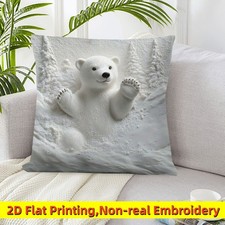 Printing Cute Baby Polar Bear Pattern Plush Pillow Case Housewarming Gift Baby Pillow & Cover price
