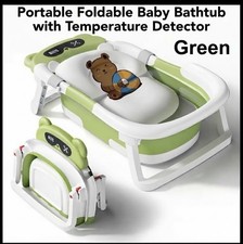 Portable Foldable Baby Bathtub w/ Temperature Sensor Infant Bath Tub Green NEW Baby Bath Tub price