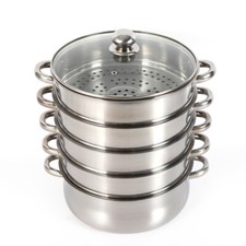 5 Tier Stainless Steel Steamer Cooker Steam Pot Kitchen Food Cooking + Glass lid Steam Cookers price