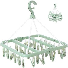 Clothes Drying Rack with 32 Clips, Foldable Hanging Rack, 360° Rotatable Hook Clothes Drying Rack price