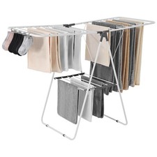 Uimoso 2-Tier Foldable Clothes Drying Rack with Sock Clips 21 Drying Rods White Clothes Drying Rack price