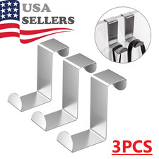 3x Door Hook Hanger Kitchen Coat Wall Storage Over Hanging Towel Hooks Bathroom Bathroom Hooks price