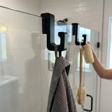 Bathroom Glass Door Hooks 4 Pack Clip On No Drill Towel Robe Shower Hangers Bathroom Hooks price