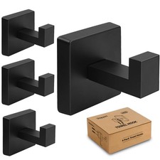 4 Pack Matte Black Towel Hooks for Bathroom, Heavy Duty 33Lb Stainless Steel Bathroom Hooks price