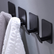 Adhesive Hooks - 4 Pack Towel/Coat Hooks Wall Hook Stick on Bathroom or Kitchen Bathroom Hooks price