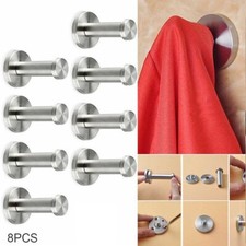 8x Brushed Bathroom Towel Robe Coat Hook Stainless Steel Wall Hooks Door Hanger Bathroom Hooks price