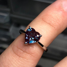 Certified 8 Ct Natural Alexandrite Heart Gemstone Ring 925 Silver Ring Size 9 Colored Stone Ring price