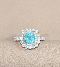 Lab Grown Paraiba Tourmaline Ring, Oval Cut, 925 Sterling Silver Colored Stone Ring price