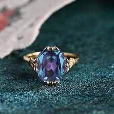 Color Changing Alexandrite Ring 925 Sterling Silver Dainty Jewelry Gift For Her Colored Stone Ring price