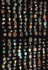 Offer Jasper & Mix Gemstone 925 Sterling Silver Plated 50 PCs Rings Lot 5FR-359 Colored Stone Ring price