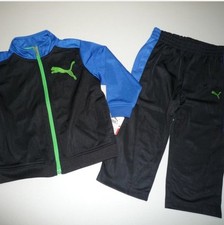 Puma Baby Boy Black, Blue & Green Tracksuit Baby Tracksuit price