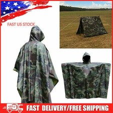 US Military Woodland Ripstop Wet Weather Raincoat Poncho Camping Hiking Camo Raincoat & Poncho (Outdoor) price