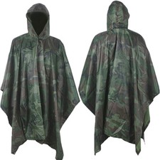 Waterproof Hooded Ripstop Camo Rain Coat Poncho Military Camping Hiking Hunting Raincoat & Poncho (Outdoor) price