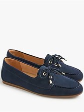 J. Crew Women’s Alicia Vegan Suede Navy Blue Boat Shoes Loafers Size 8 Classic Women's Boat Shoes price