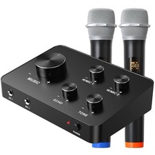 K201 Wireless Microphone Karaoke Mixer System, Dual Handheld Wireless Microphone Karaoke Microphone price