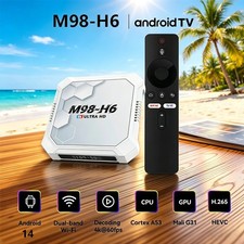 M98-H6 Android 14 TV Box 4K Ultra HD WiFi6 BT 5.4 4+32 GB Streaming Media Player Media Player price