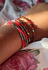 African Handmade Natural Gemstone beads Beaded Stretchy Bracelet Stone Ethnic Bracelet price