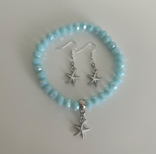 Ladies beautiful bracelet Aqua Blue Austrian Crystal beads & jellyfish earrings Ethnic Bracelet price