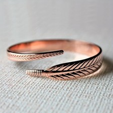 Handcrafted Copper Feather Cuff Bracelet Vintage Boho Ethnic Jewelry Gift For Me Ethnic Bracelet price