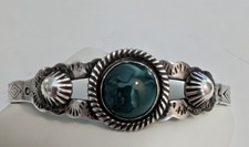 VINTAGE FRED HARVEY NAVAJO INDIAN STERLING SILVER TURQUOISE BRACELET Ethnic Bracelet price