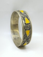 RARE ANTIQUE MOROCCAN BERBER SILVER CUFF BRACELET HANDCRAFTED TUAREG DESIGN Ethnic Bracelet price