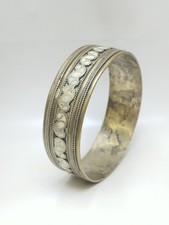 RARE ANTIQUE MOROCCAN BERBER SILVER CUFF BRACELET HANDCRAFTED TUAREG DESIGN Ethnic Bracelet price