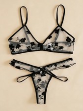 2026 Summer Women Lace Bra Set See-Through Sexy Lingerie Thin Strap Underwear Women's Underwear Set price