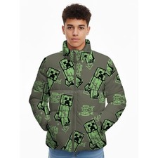 Minecraft Boys Puffer Jacket Winter Coat Size 4 5 6 7 8 10 12 14 16 18 L XL Kids Boys' Coat price