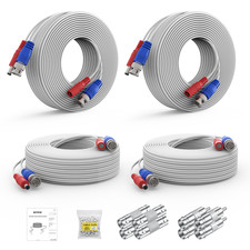 ANNKE 4PCS 100FT 30m Video Power BNC Cable for CCTV Security Camera System White Security Camera Cable price