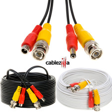 Siamese Cable CCTV Security Camera BNC DC Power/Video Wire Black/White Pack LOT Security Camera Cable price