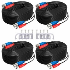 4pcs 100ft Video Power Cable BNC RCA Cord Wire for CCTV Security Camera System Security Camera Cable price