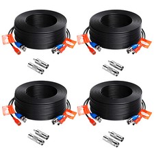 ZOSI 4pcs 100ft Video Power Cable BNC RCA Cord Wire for Security Camera System Security Camera Cable price
