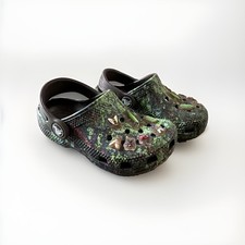 Crocs Kids Toddler Classic Clog Green Camo Slip-On w/ Bugs / Insects US 9C Unisex Kids Outdoor Shoes price