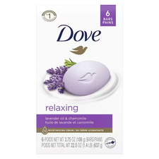 Dove RELAXING Lavender Oil & Chamomile Moisturizing Soap  6 BARS (Total 22.5 oz) Baby Soap price