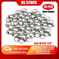 3/8"-5/8" Stainless Steel Adjustable Drive Hose Fuel Clamp Line Worm Clip 50x US Clamp price