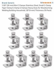 1-1/8" (30 mm) Mini C Clamps Stainless Steel 10 Pack Clamp price