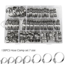 130pcs Adjustable Hose Clamps Worm Gear Stainless Steel Clamp Assortment 7 Sizes Clamp price