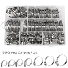130pcs Adjustable Hose Clamps Worm Gear Stainless Steel Clamp Assortment set Clamp price