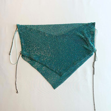 House of Harlow 1960 Blue Rhinestone Mesh Chain Scarf Bandana Y2K Festival XS Scarf price