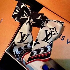 LOUIS VUITTON SCARF SHAWL 100% AUTHENTIC BEIGE SILVER CLASSIC SILK BLACK RED Scarf price