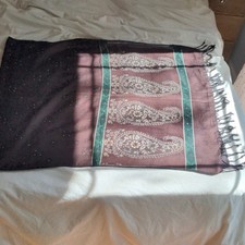 Mirrored brown green wool paisley scarf Scarf price