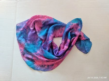 Silk Road-Multi-Color Tie-Dye Silk Scarf Marked 100% Silk Scarf price