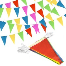 100 Feet Pennant Banner - 75 Multicolor Bunting Flags (8x11 Inches) Decorations Flags & Pennants price