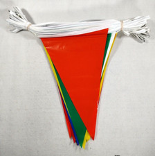 100 Feet Multi Color Pennant With 48 Triangles 18" x 11" Alternating 6 Colors Flags & Pennants price